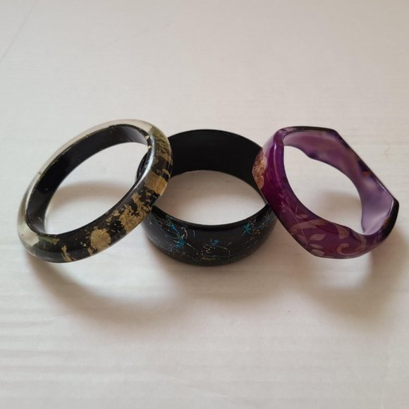 Fashion Jewelry Women's Lot of 3 Bangle Bracelets - Picture 2 of 8